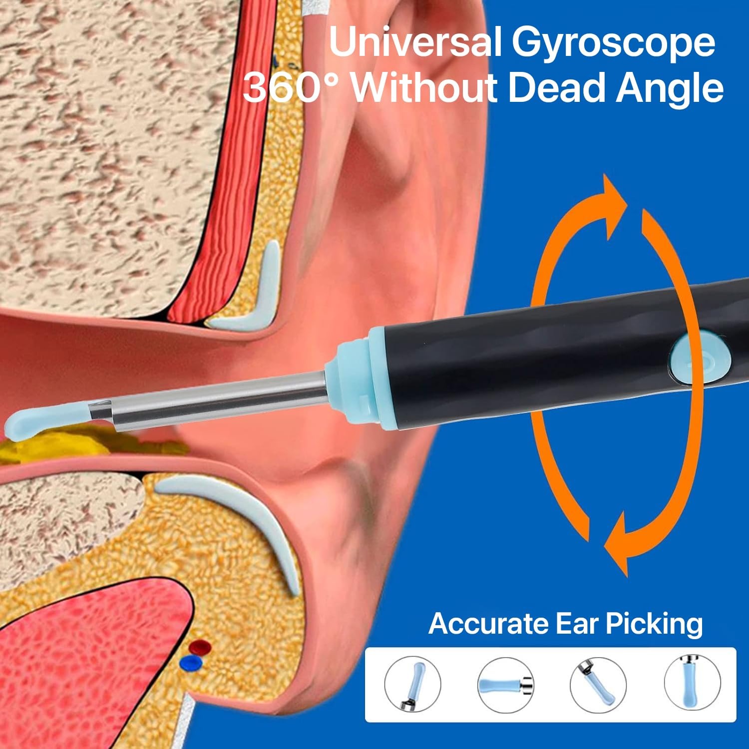 Rechargeable Smart Wireless Ear Camera Kit Visual Ear Wax Removal Tool - Image 3