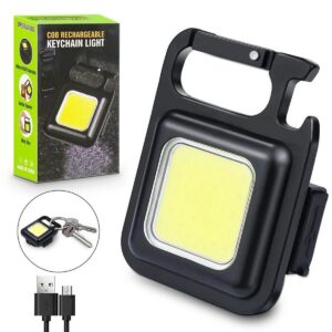 COB Rechargeable Keychain Light – Ultra Bright Metal Body Emergency Light