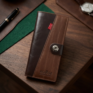WAGLOK Dual Tone Magnetic Button Long Wallet
