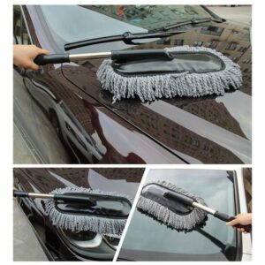 Car Wash Cleaning Brush Duster Dust Wax Mop Microfiber Telescoping Tool
