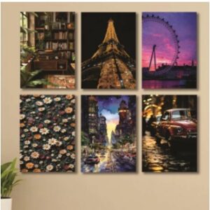 Set Of 6 Sticky Wooden Canvas Frames