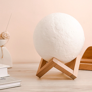 LED Moon Lamp - 3D Printed Lunar Lamp - Battery Powered Colorful