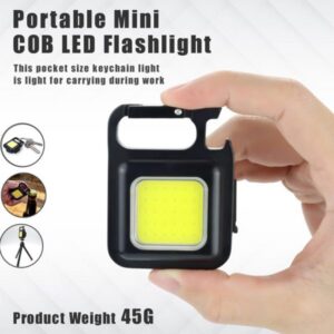 Multifunction 500 Lumens Mini Pocket COB LED Portable Keychain Light (metal body