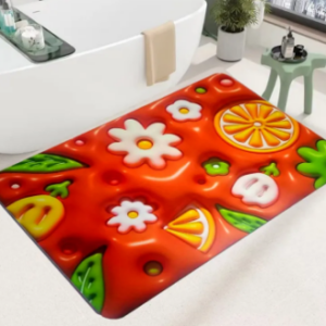 3D Visual Anti-Slip Absorbent Mat, Bath Mat Rug, Quick Dry Super Absorbent