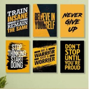 Set Of 6 Motivational Quotes Wooden Tiles