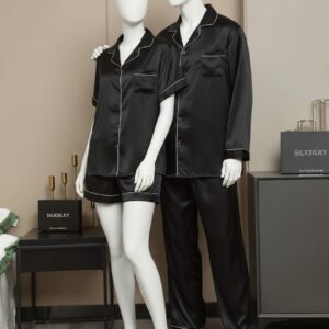 Couple Night Suit / Silk Satin Sleepwear Set – Short & Long