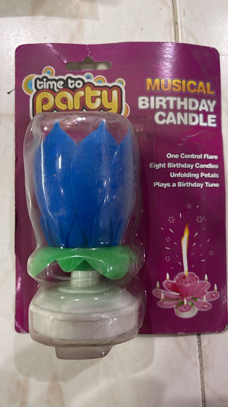 MUSICAL BIRTHDAY FLOWER CANDLE (RANDOM COLORS) - Image 4