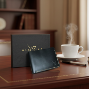Men’s Rugged Leather Wallet Black Cow Leather Durable & Stylish
