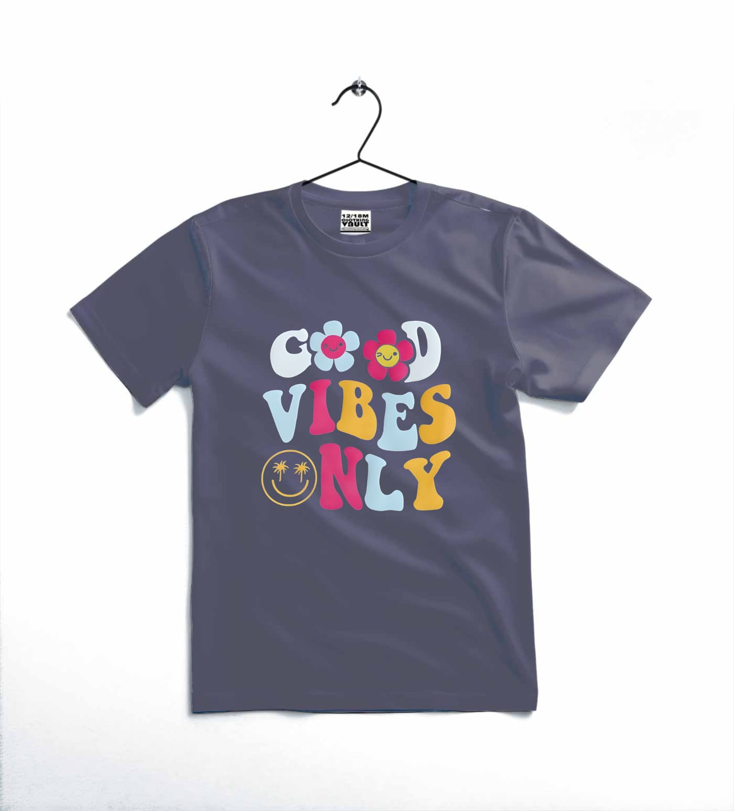 Good Vibes Only Printed Kids T-Shirt - Image 2