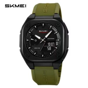 SKMEI Men's World Timer Watch – Premium Analog-Digital Sports Chronograph