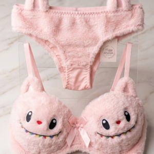 Labubu Style Cute Double Padded Bra & Panty Set