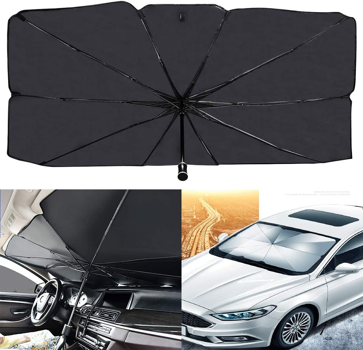 Universal Foldable Car Windshield Sun Shade Umbrella – UV Protection & Heat