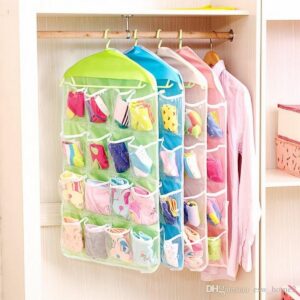 16-Pocket Multifunction Hanging Storage Bag Door & Wall Mounted Closet Organizer Random