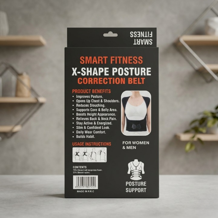Smart Fitness X-Shape Posture Correction Belt – Back & Shoulder Support
