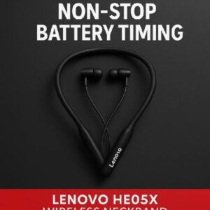 Lenovo HE05X Wireless Bluetooth Neckband Earphones – Magnetic Sports Earbuds