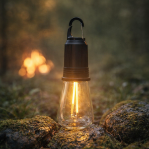 T02 Portable Hanging Camping Lamp – Type-C Rechargeable Warm Light LED Bulb