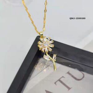 Flower Rotation Pendant Necklace – Golden Premium China Quality QWJ-189