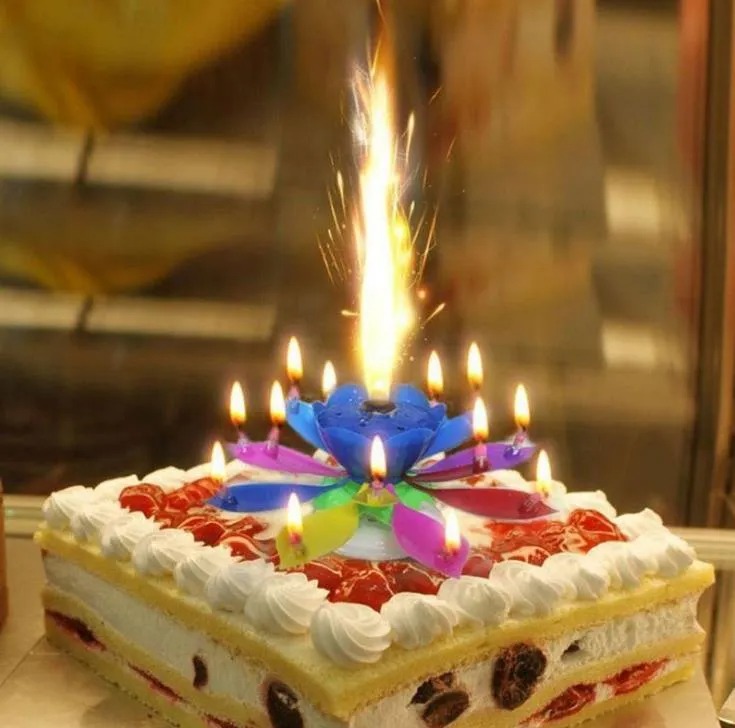 MUSICAL BIRTHDAY FLOWER CANDLE (RANDOM COLORS) - Image 2