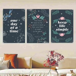 Set Of 3 Motivational Sticky Canvas Frames