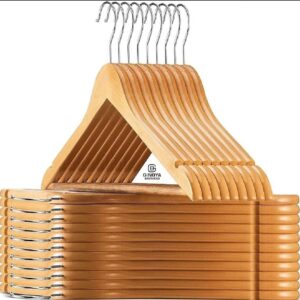 1Pc Premium Wooden Clothes Hangers Pack Non Slip Heavy Duty Coat And