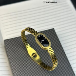 Fake Watch Handcuff Bracelet for Women – Stylish Gold Wrist Watch - QTX-184