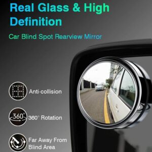 2pcs Round Blind Spot Mirrors – Wide-Angle Lens