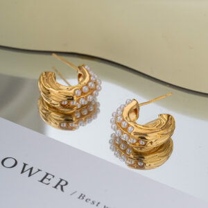 ZJX-169 Pearl Bali – Elegant Korean Style Earrings, Stylish Fashion Jewellery