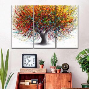 Fotocraft Tree Of Festivity Absttract 3 Piece Canvas Wall Art Paintings Print