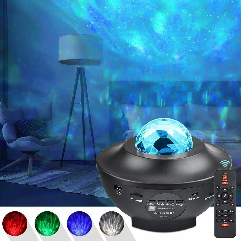 USB Starry Projector Light Ocean Wave & Star Sky Night Lamp - Image 2