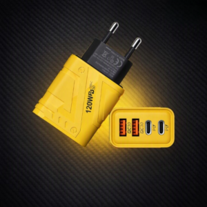 120W GaN Fast Charger 4-Port USB & USB-C PD Travel Adapter Dual