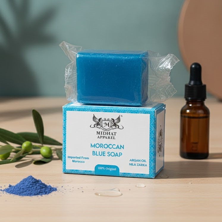 Midhat Apparel Moroccan Blue Soap For Premium Personal Care - 100Gram - Image 2