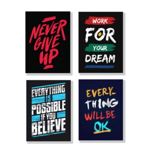 set of 4 Motivational sticky canvas frames