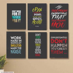 set of 6 Motivational wooden canvas frames