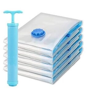 Vacuum Storage Bags Set (5 Bags + 1 Hand Pump) – Reusable