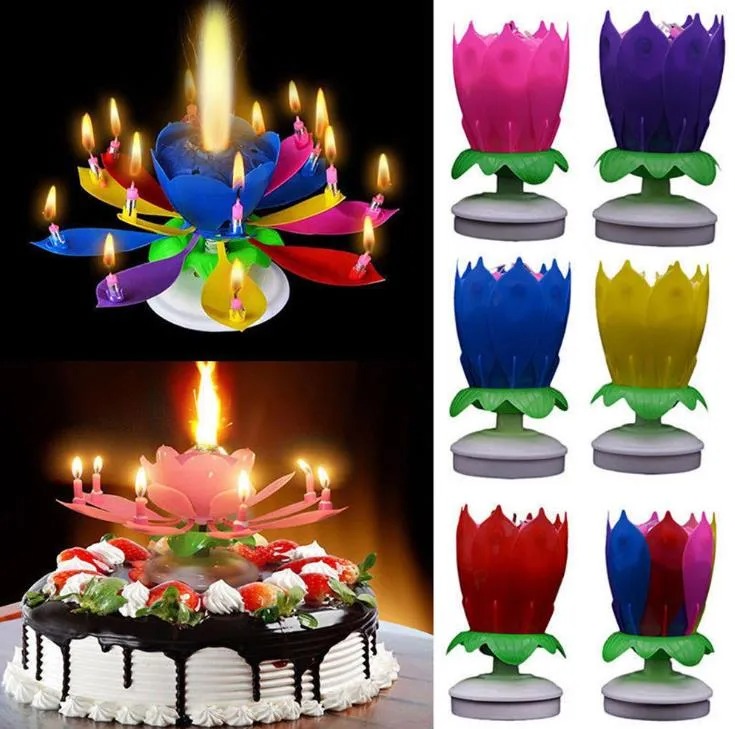MUSICAL BIRTHDAY FLOWER CANDLE (RANDOM COLORS) - Image 3