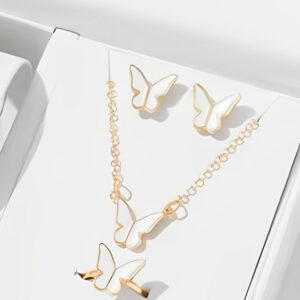Butterfly Set, Pack Of 4 / Pendants Necklace Earrings Ring