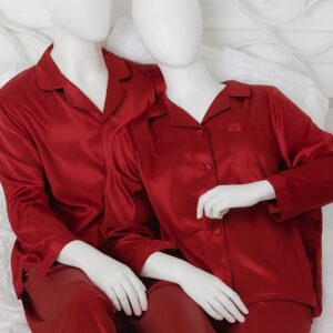 Couple Night Suit Silk Satin Pajama Set – Long Sleeve Top &