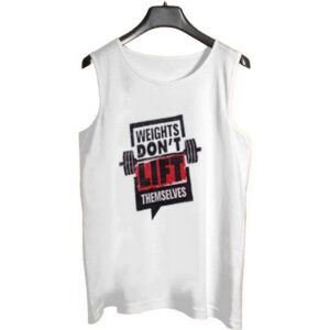 Jersey Weight Dont Lift Design [White] Printed Gym Sando Tanks Top For Men