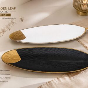 1 PCs Wooden Leaf Platter – Decorative Serving Tray