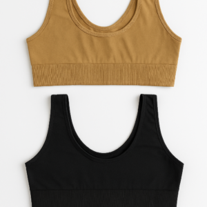 Women's Lycra Sports Bra Set – Black & Skin Ideal