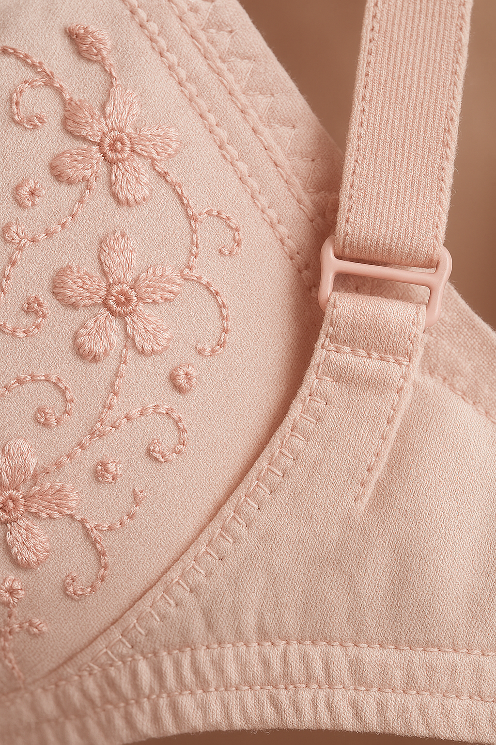 01 PCs Cotton Embroidered Chikan Bra - Image 2