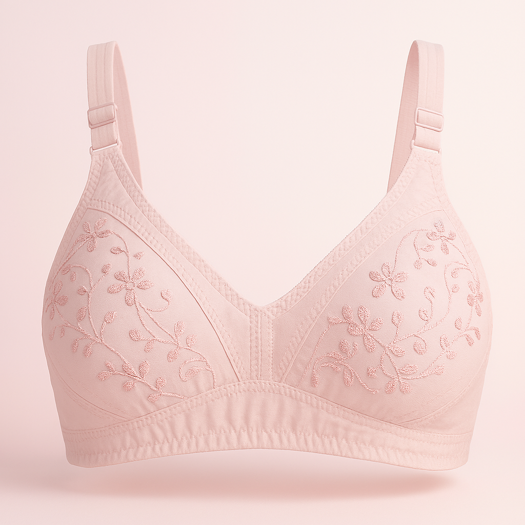 01 PCs Cotton Embroidered Chikan Bra