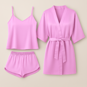 3-Piece Satin Sleepwear Set