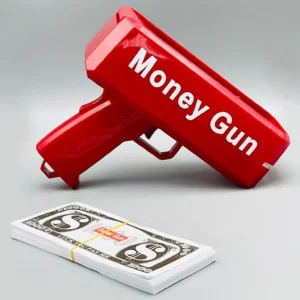 Rain Money Gun_ Paper Playing Spray Money Toy Gun_, Prop Money Gun(red