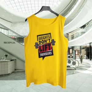 Yellow Jersey Weight Dont Lift Printed [Yellow] Gym Sando Tanks Top For Men