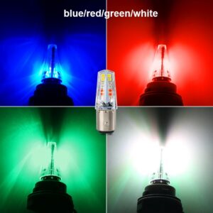 Pack of 2 – Headlight & Backlight Bulb Yellow/White Beam + Red/Blue