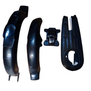 (Pack of 4) Unbreakable Plastic mudguards set plus chain cover and back