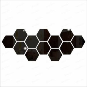 (pack of 12) 3d acrylic Hexagon Simple Mirror-Surface Geometric DIY Art Mural