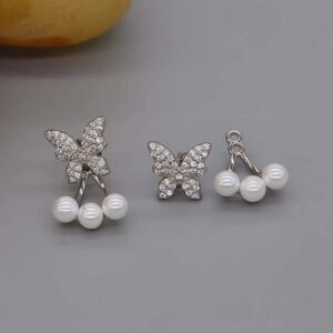 Butterfly Pearl Korean Earrings For Girls