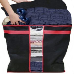Black Storage Blanket Bag Organizer Folding Bag Organizer, Cloth Storage Boxes